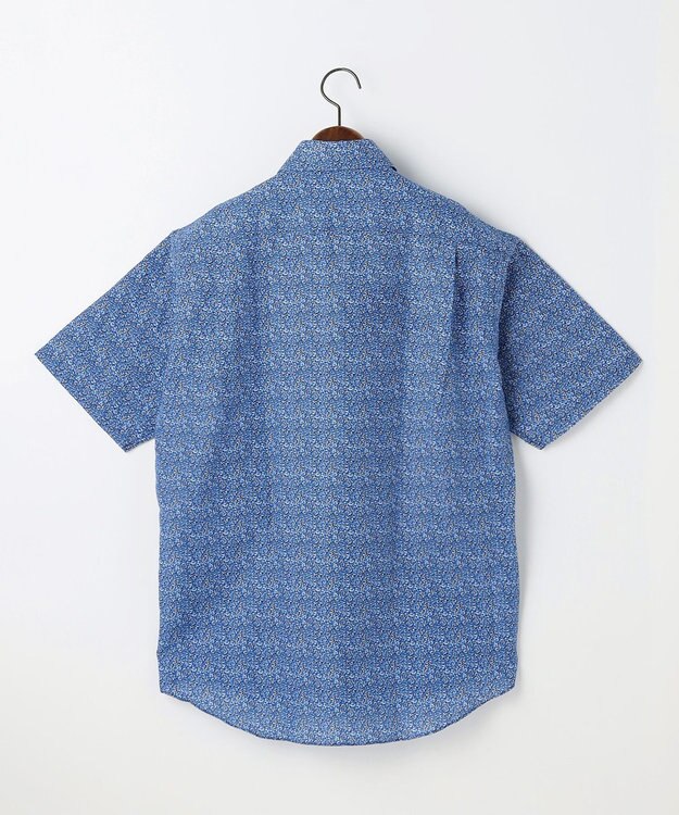 JOSEPH ABBOUD 【キングサイズ・清涼・リネンブレンド】コットンリネン ボイルフラワープリント 半袖シャツ ネイビー系5