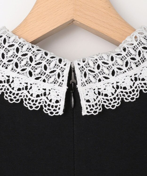 組曲 S 【先行予約・2WAY】レース襟フレンチテリー ワンピース ブラック系