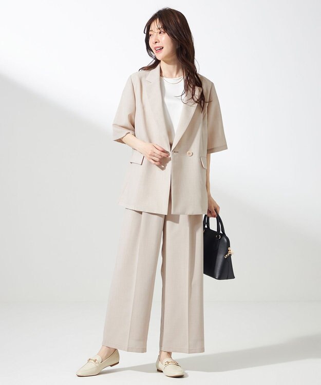 ANY SIS 【接触冷感・速乾・UVカット・洗える】スイートクール ジャケット ライトベージュ