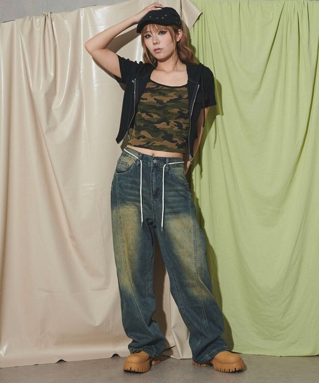 WEGO WジップクロップドSSピチPK ブラック