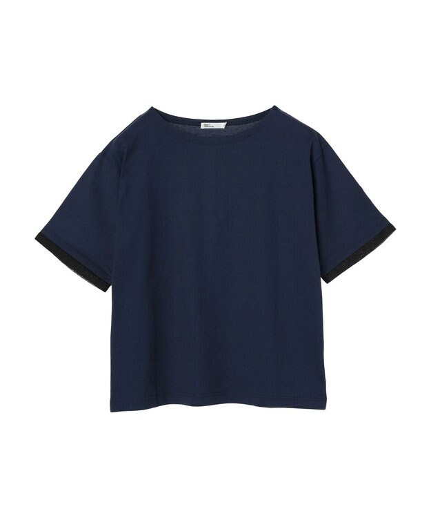 CRAFT STANDARD BOUTIQUE 【ＵＶカット】布帛切り替えプルオーバー Navy