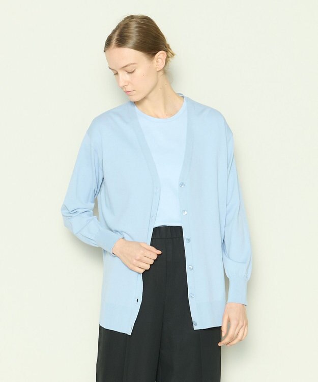 JOSEPH 【洗える】フィールコットン　カーディガン Sky blue