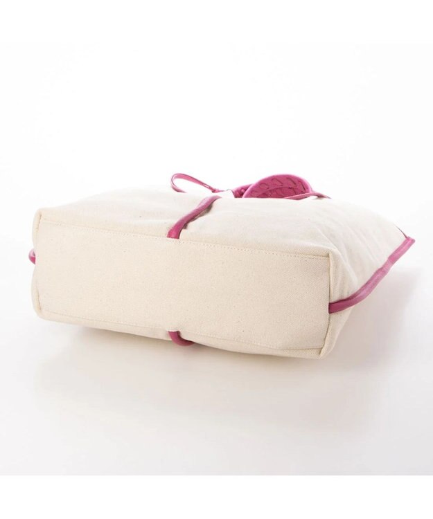 UNBILLION perche コットン×牛革付属トートバッグ L ピンク