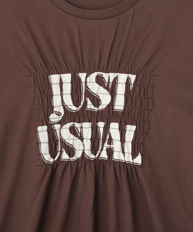 earth music&ecology シャーリングロゴTシャツ Brown