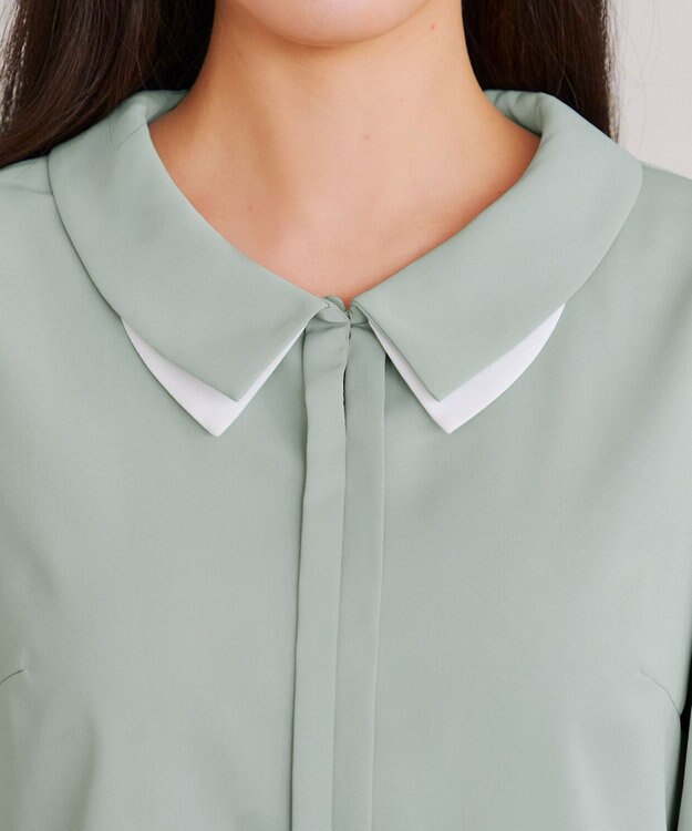 Tiaclasse レイヤードカラーブラウス ミント