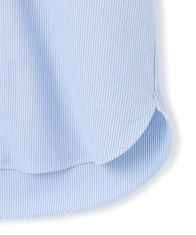 J.PRESS MEN 酷暑の清潔感もこれ一枚で【吸水速乾 / 抗菌防臭 / 防シワ】【J.PRESS OXFORD JERSEY】カノコインレイマイクロストライプ 半袖シャツ / B.D. サックスブルー系1