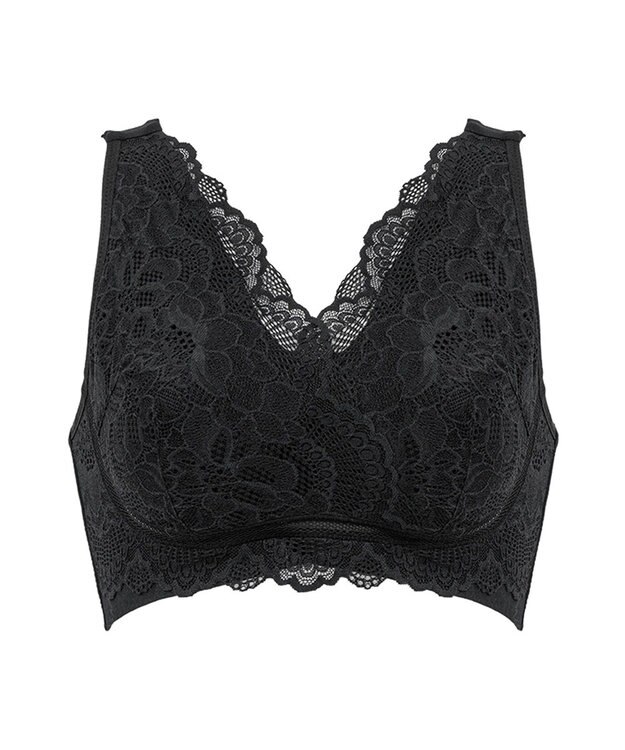 BRADELIS New York 【BRADELIS Me / ノンワイヤー・バストアップ】 カシュクールレーシィナイトブラ ブラック