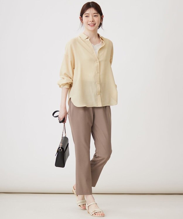 ANY SIS S 【接触冷感】シアー ブラウス ライトイエロー