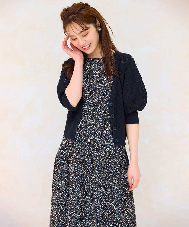 Feroux サマープリント ワンピース ブラック系1