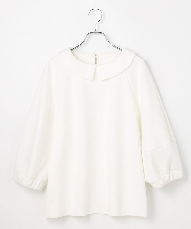 #Newans 【セレモニーにも/洗濯機可】ランタンスリーブブラウス ホワイト