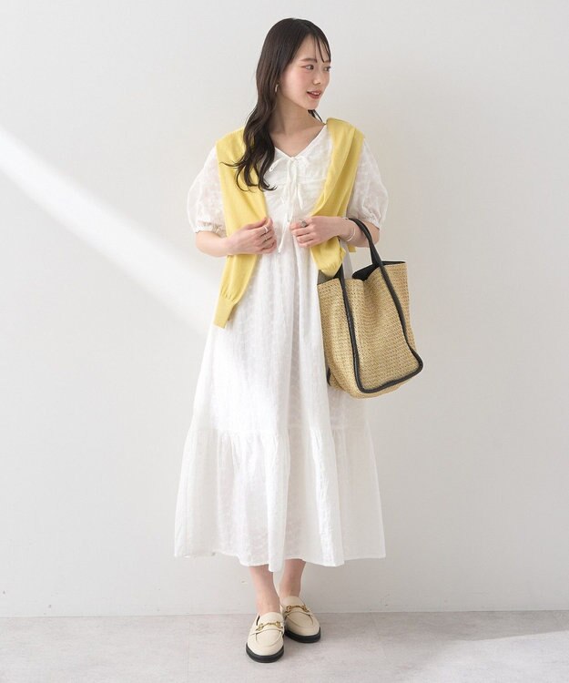 earth music&ecology ＳＥＴ２点シアーニットプルオーバー＋カーディガン Yellow