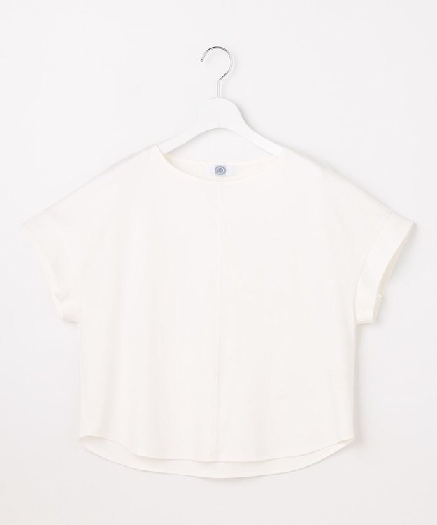 J.PRESS LADIES L 【2WAY】コットンスムース フレンチスリーブ カットソー ホワイト系