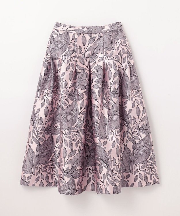 GRACE CONTINENTAL ボタニカルジャガードスカート ピンク