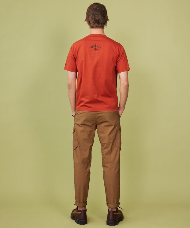 JOSEPH ABBOUD MOUNTAIN 【MADE IN JAPAN/吸水速乾/男女兼用】プレーティング天竺アウトドア Tシャツ オレンジ系