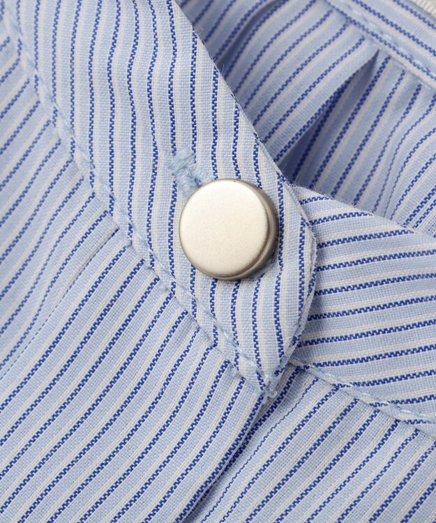 Green Parks タックショートスリーブブラウス Stripe