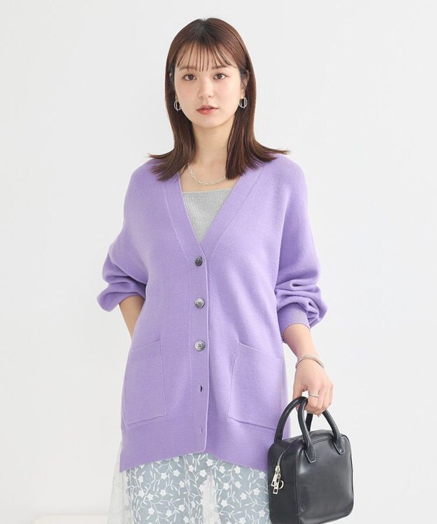 earth music&ecology やわらかタッチカーディガン Lavender