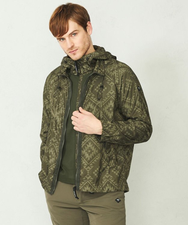 JOSEPH ABBOUD MOUNTAIN 【UNISEX】ポケッタブル ネイティブモチーフリップブルゾン カーキ系7