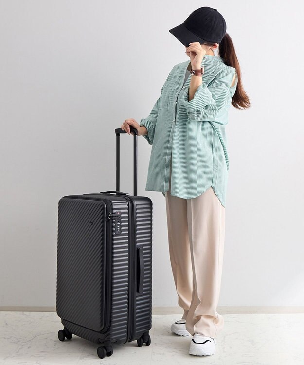 ACE BAGS & LUGGAGE HaNT ココント スーツケース 65L フロントポケット付 05512 ハント ジェットブラック