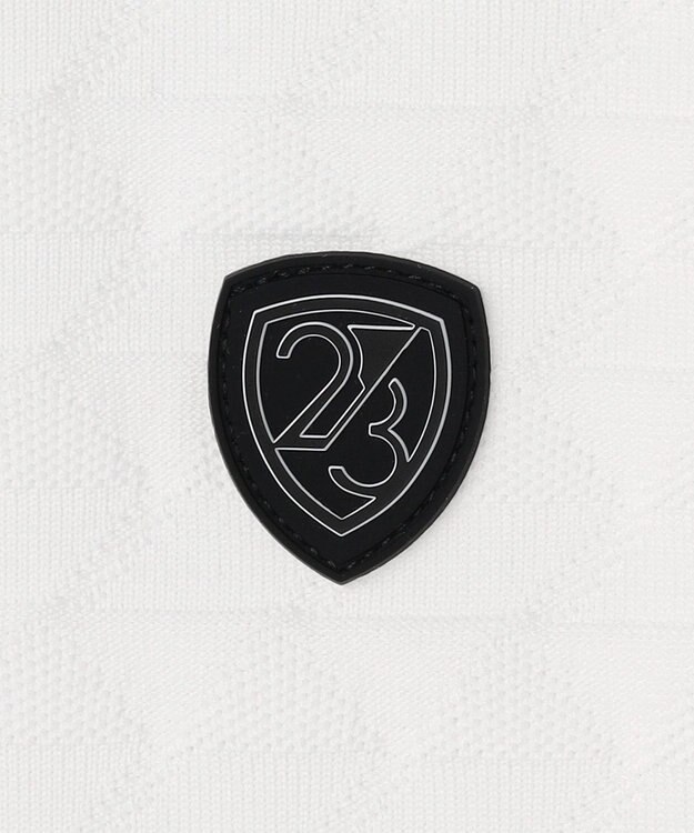 23区GOLF 【MEN】フラッグジャガードニットポロシャツ ストレッチ 半袖 ホワイト系