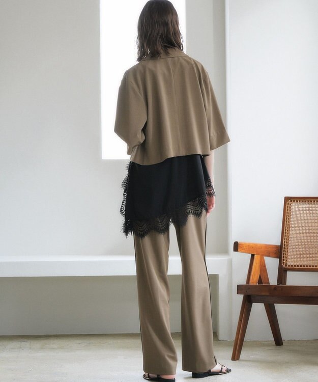 YECCA VECCA ハーフスリーブクロップドジャケット Brown