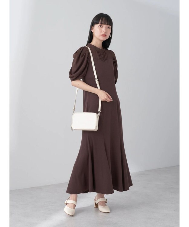 earth music&ecology リブドッキングワンピース Brown