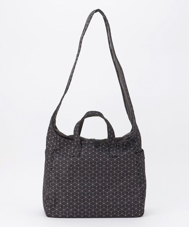 Y'SACCS キュービック×ポイントドット　2WAYトート＆ショルダー　Mサイズ ブラック