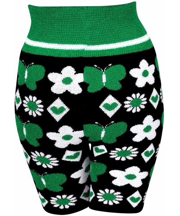 WACOAL 毛パン 3分丈 はきこみ丈ふかめ あたたかボトム ふんわりフィット ふわふわ ウエスト位置高め設計 毛糸のパンツ レディース PPL756 /ワコール グリーン