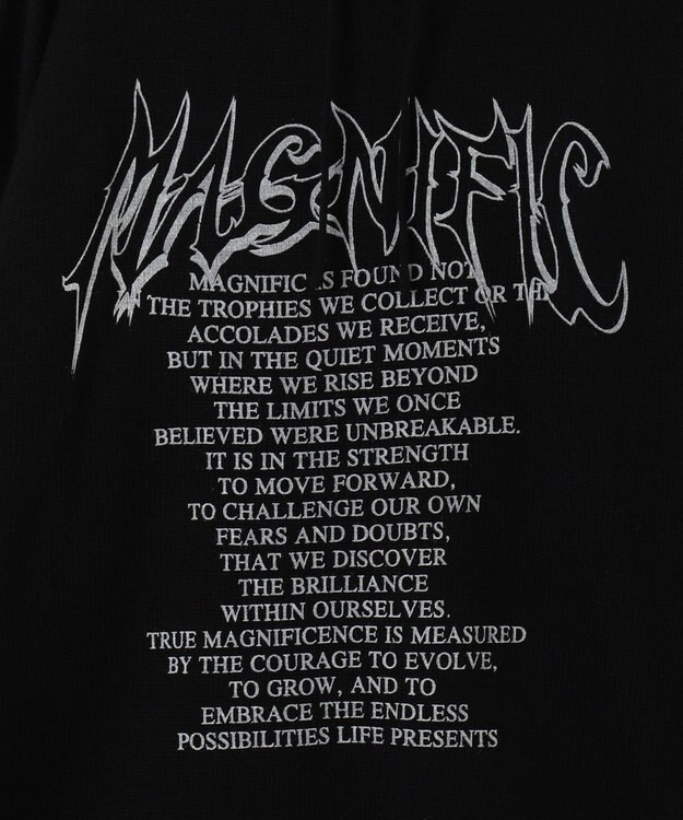 WEGO グラフィックプリントニットパーカー ブラック