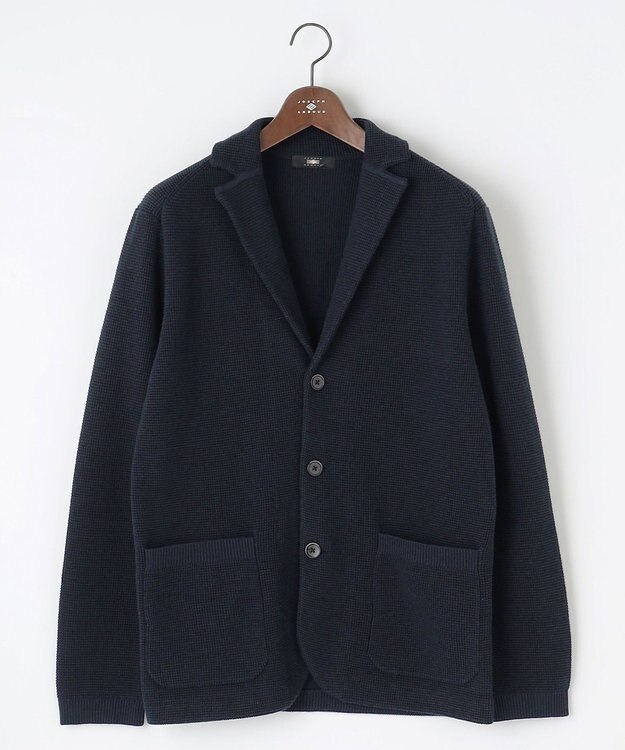 JOSEPH ABBOUD 【オリジナルオーガニックコットン使用】JOE COTTON ニット ジャケット ネイビー系