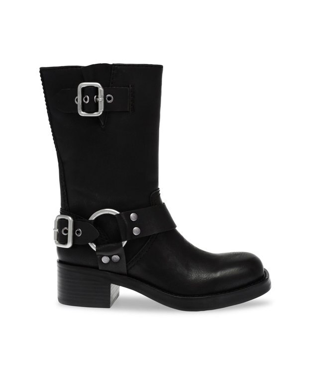 STEVE MADDEN EN-ROUTE ミドル丈エンジニアブーツ ブラック