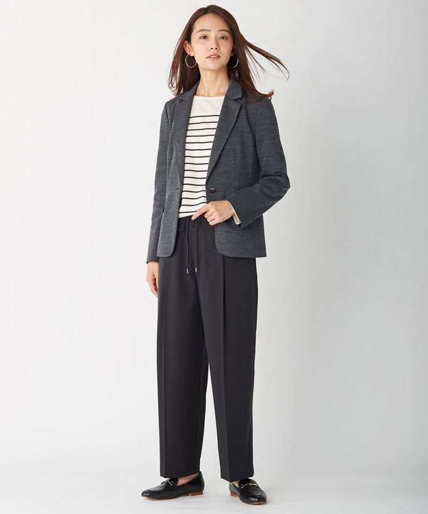 J.PRESS LADIES S T/Wジャージー テーラードジャケット グレー系