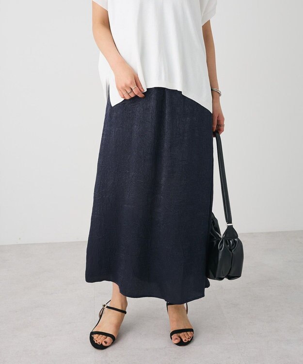 CRAFT STANDARD BOUTIQUE 光沢ワッシャースカート Black