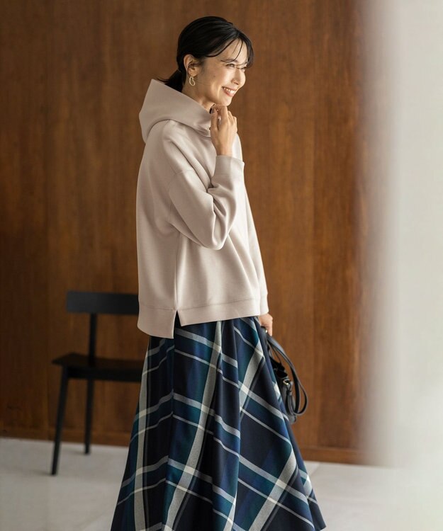 ANY L 【洗濯機可】クロップド丈ダンボールパーカー サンドベージュ