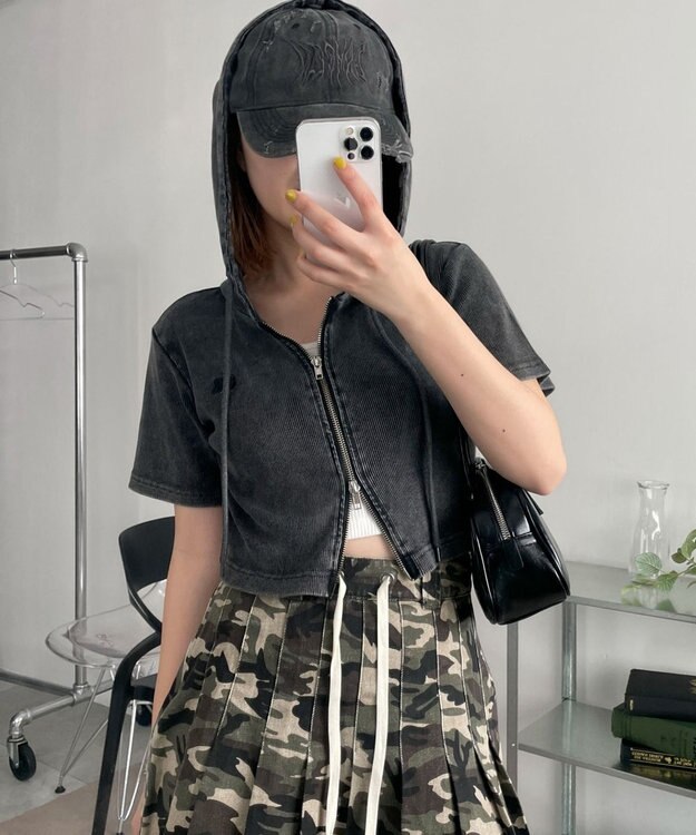 WEGO リブハンソデジップパーカー スミクロ