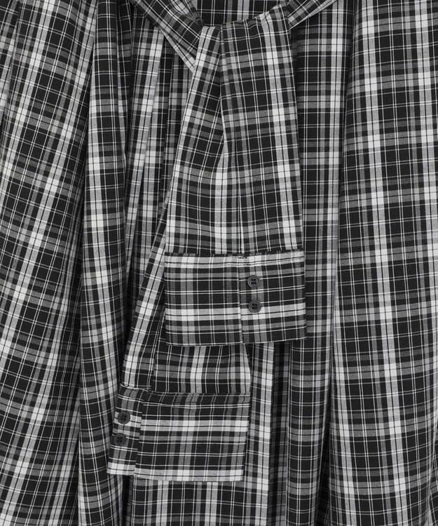 earth music&ecology イレヘムチェックシャツスカート Black