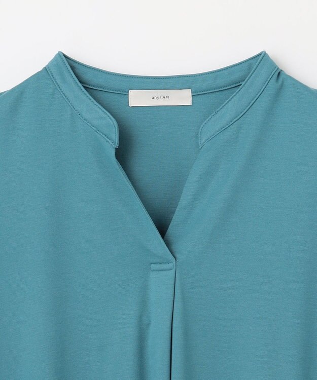 ANY ストレッチピケカシュクールカットソー グリーン