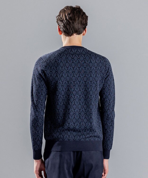 JOSEPH HOMME オーナメントジャガード　ニット ネイビー系5