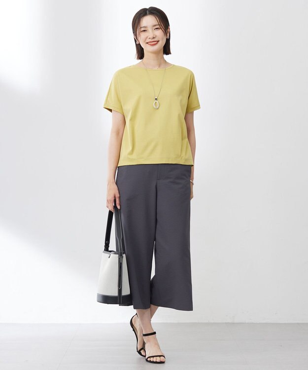 J.PRESS LADIES マーブルオーバルネックレス ライトグレー系