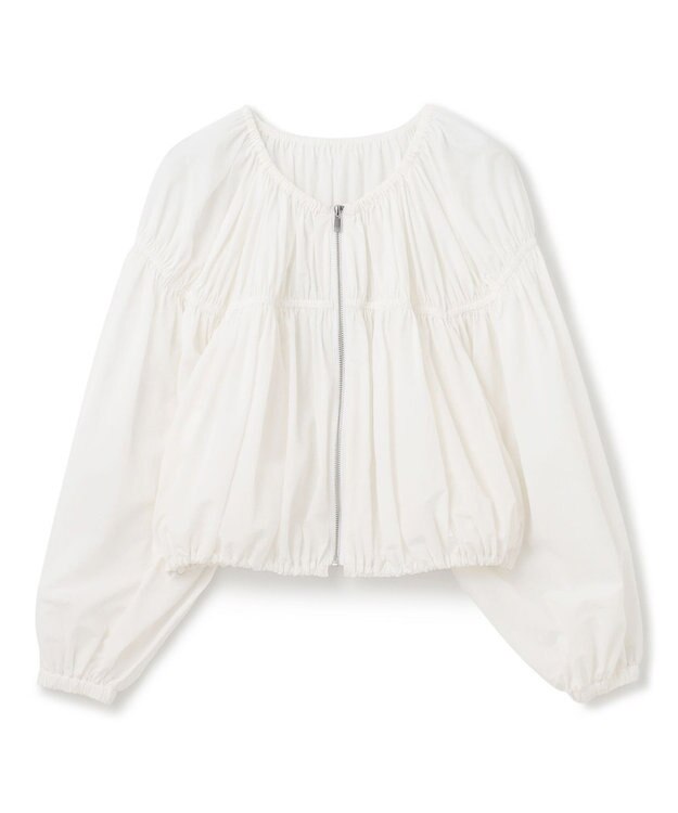 GRACE CONTINENTAL ギャザータフタブルゾン ホワイト