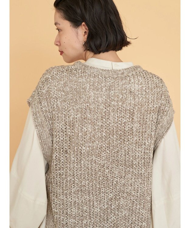 AMERICAN HOLIC ＳＥＴ　ボリュームスリーブシャツ＋ニットベスト Ivory