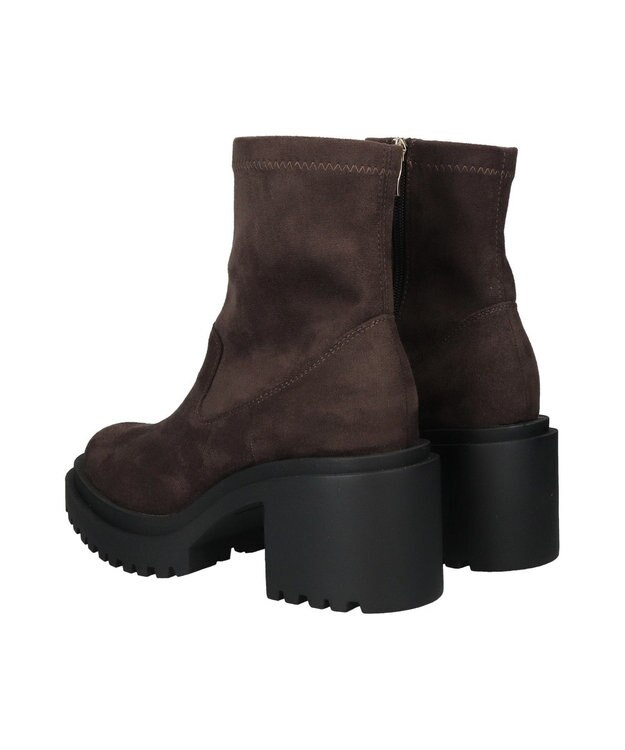 Bridget Birkin 【Round About】厚底ラギットソールストレッチブーツ ダークブラウンスウェード