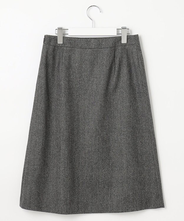 J.PRESS LADIES 【セットアップ対応】ウールストレッチツイード スカート グレー系