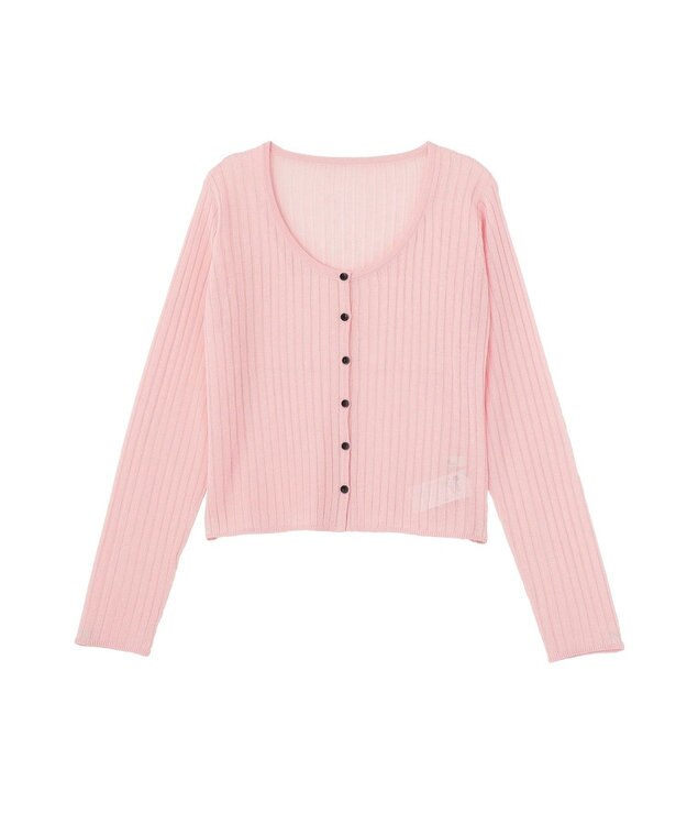 earth music&ecology シアーリブカーディガン Pink