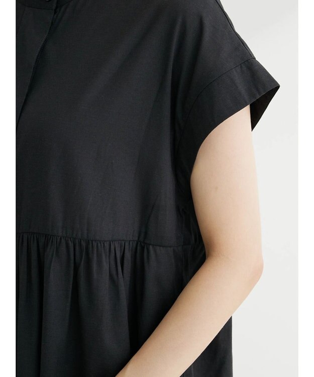 Green Parks 接触冷感　フレンチスリーブチュニック Black