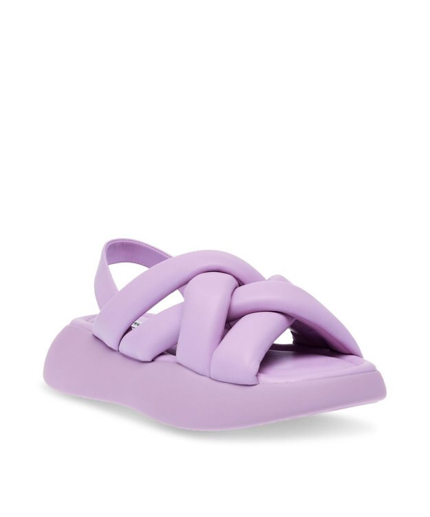 STEVE MADDEN HAZZIE 厚底パフィーストラップサンダル ラベンダー