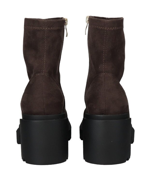 Bridget Birkin 【Round About】厚底ラギットソールストレッチブーツ ダークブラウンスウェード