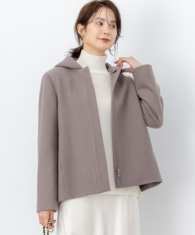 組曲 L ウールモッサ ショートコート ブラウン系