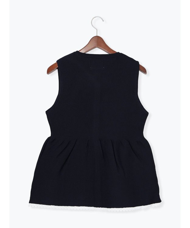 Te chichi レースペプラムベスト ネイビー