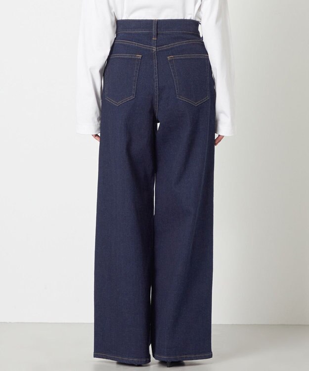 NAVE 【ReNAVE　洗える】ワイドストレッチデニム ネイビー系