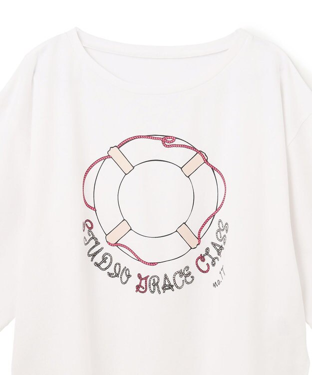 GRACE CONTINENTAL プリントトップ ホワイト